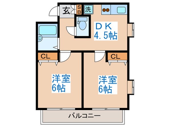 レジデンス・ド・レイ－ヌの物件間取画像